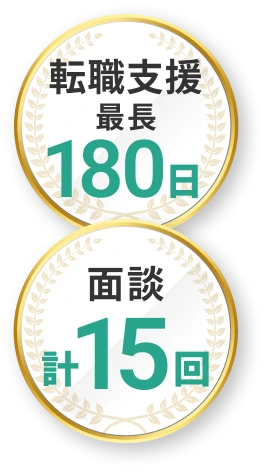 転職支援最長180日　面談計15回